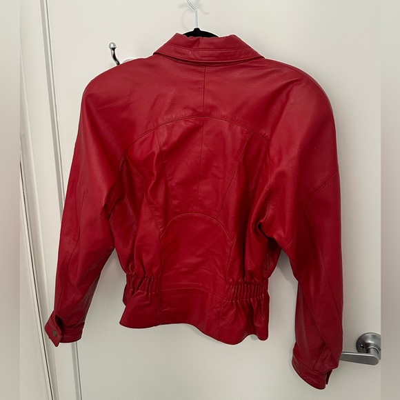 Vintage Red Leather Jacket | Size S - Picture 2 of 5